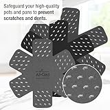 All-Clad Premium Cookware Protectors: Pot and Pan Protectors for Kitchen Organization - Perfect for Cast Iron, Steel, or Glass, (3-Piece), Black/Grey