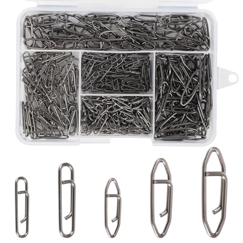 330pcs Speed Clips for Fishing Lures, Fishing Clips Quick Change Topwater Speed Clips for Freshwater Saltwater Crankbait Popper Lures Fast Link Snap Connector