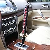 RYANSTAR Samurai Sword Automatic Shift Knob Universal Compatible with Lock/Button Automatic Transmission Cool Katana Gear Shifter Metal Weighted Red+Black