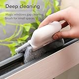 Window Cleaning Brush,Multifucation Groove Cleaning Brush for Household Use, 3 in 1 Window Sliding Door Track Cleaner, Sill, Tile Lines, Shutter, Car Vents, Keyboard, Small Spaces Clean Kit