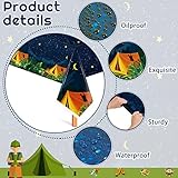 3 Pieces Camping Tablecloth Party Decorations Campfire Plastic Rectangular Table Cover Camp Birthday Party Supplies Picnic Hiking Adventure Supplies