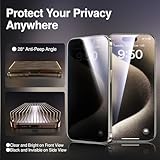 SMARTDEVIL 2 Pack Privacy Screen Protector for iPhone 15 Pro (6.1 Inch) with Easy Installation Frame, 9H Anti-Spy Privacy Tempered Glass Film, Anti-Shatter, Dust-Free Box