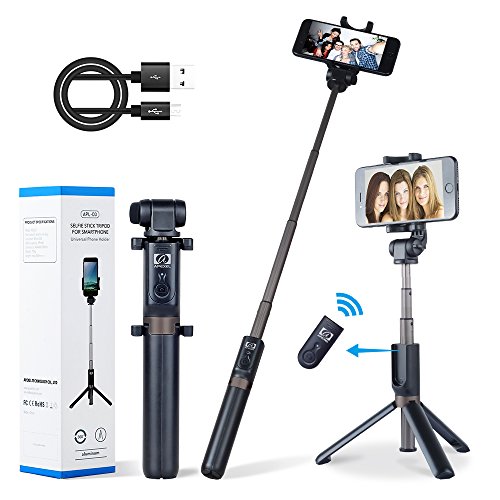 APEXEL 2-in-1 Extendable Selfie Stick Monopod Tripod Stand with Wireless Remote Shutter for iPhone 16/15/14/13/12/11/X Pro Max, Samsung and Most Smartphone