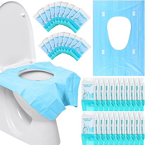 Yahenda 200 Pack Toilet Seat Covers Disposable Extra Large Individually Wrapped Toilet Seat Cover for Adults and Kids Potty Training Waterproof Travel Potty Seats Mats for Kids Adults Public Bathroom