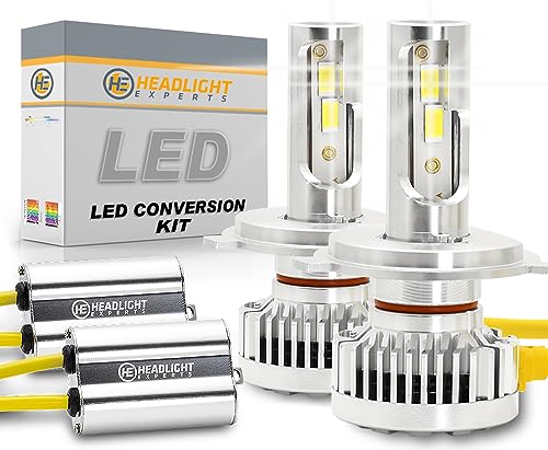 Headlight Experts H4 Dual Beam LED KIT for 2008 Hyosung Motorcycle GT250 Plug and Play 6000K 22,000 Lumens w/Canbus Built-In Error Free (Pack of 2) Fog Light