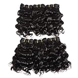 Short Curly Human Hair Bundles With Closure In Black Brazilian Hair 100% Human Hair Bundles Weave Bundles 7Pcs/Lot 8 Inch 300g Can Make A Wig Wavy Hair