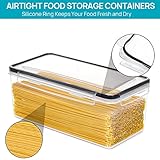 Vtopmart Airtight Food Storage Containers with Lids 8PCS Set 3.2L, Plastic Spaghetti Container for Pasta organizer, BPA Free Air Tight House Kitchen Pantry Organization