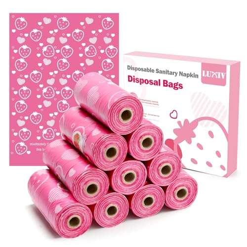 150Pcs Sanitary Napkin Disposal Bags, Luxiv Pink Disposable Sanitary Bag Personal Care Disposal for Tampons Trash Bag, Disposable Mini Bags for Women Privacy Handling Bag Diaper Sack (Purple)