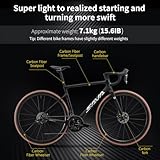 SAVADECK Carbon Road Bike, 24 Speeds Lightweight Road Bicycle with Shimano Ultegra Di2 9270 Groupset, T1000 Full Carbon Disc Brake Race Bike for Adult .(Black 52cm)