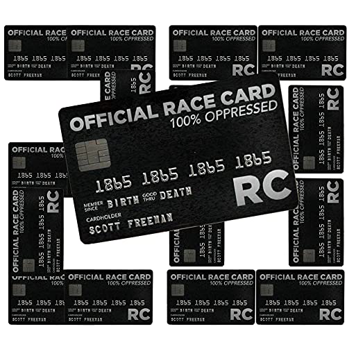 SameeFloral [20pcs] Official Race Card 100% Oppressed Embossed,White Privilege Card Without Trump Without Website Trumps Everything Credit Card,Black