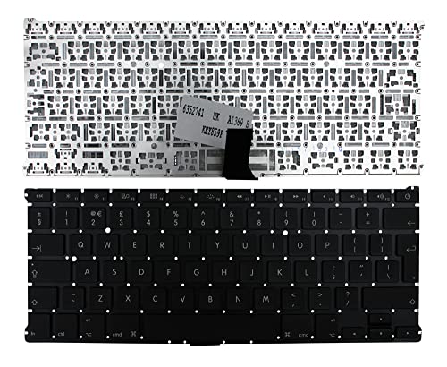 Power4Laptops UK Layout Black Replacement Laptop Keyboard Compatible with Apple MacBook Air A1466