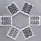 30 Pairs of 3D 6D False Eyelashes Kit Dramatic Soft Thick Handmade False Eyelashes with 6 Kinds Different Density for Women and Girls Natural Look