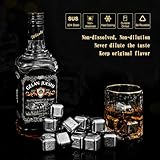 24 Pcs Stainless Steel Metal Ice Cubes Reusable - Whiskey Stones Ice Cube for Drinks, High Cooling Technology, for Whiskey and Beverage, Fathers Day Dad Gifts for Men Husband