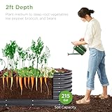 Best Choice Products 8x2x2ft Metal Raised Garden Bed, Oval Outdoor Deep Root Planter Box for Vegetables, Herbs w/ 4 Support Bars, 215 Gal Capacity - Charcoal