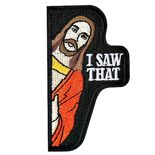 XMJY I Saw That Patch, 1Pc Hook and Loop Morale Tactical Patch, Funny Embroidered Meme Patches for Backpacks, Vests, Jackets, Jeans, Hats