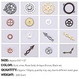 BigOtters 200 Gram Antique Steampunk Gear,Mix Steampunk Wheel Alloy Gear Pendants Charms for Crafting Jewelry Making