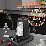 Electric Kettles, Gooseneck Electric Kettle, ±1℉ Temperature Control, for Pour Over Coffee and Tea, 304 Stainless Steel Inner, BPA-Free, Quick Heating Electric Kettles for Boiling Water, 1L Black