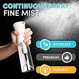 Hula Home Spray Bottle for Hair (10.1oz/300ml) - Powered by Flairosol® Spray Technology - Continuous Ultra Fine Mist Sprayer – For Hairstyling, Cleaning, Salons, Plants, Essential Oil & More - White