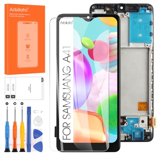 Incell Screen for Samsung Galaxy A41 Screen Replacement for Samsung A415 LCD Screen SM-A415F,SM-A415F/DS Touch Display Digitizer Assembly Repair Parts with Frame(Black No Figerprint Function)