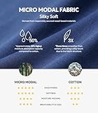 DAVID ARCHY Mens Boxer Shorts Micro Modal Loose Mens Boxers Soft Breathable Boxers for Men 3 Pack(M,Moonlight Blue/Navy Blue/Gray Violet)