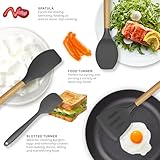 Silicone Cooking Utensils Kitchen Utensil Set - 446°F Heat Resistant Silicone Kitchen Utensils Set, Spatula,Turner Tongs, Spoon, Brush, Whisk,Kitchen Gadgets for Nonstick Cookware, BPA Free (Gray)