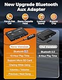 arsvita Car Audio Cassette to Aux Adapter, 5.1 Bluetooth Receiver Kit for Cassette to Aux Adapter, Bluetooth Receiver Compatible with 3.5 MM Auxillary Cable Tape Adapter, Black, Type BCAK04