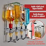 Wyndham House Liquor Dispenser - 4-Bottle Drinks, Alcohol Station - Wall-Mounted Cocktail Tap, Push-Release Valves, Rubber Suction Cups, Home Bar, Man Cave, Bartender Accessories