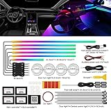 Dreamcolor Acrylic Interior Car LED Strip Light with Wireless APP, RGB 22 in 1 with 175 inches 593 LEDs Fiber Optic Ambient Lighting Kits, 16 Million Colors Sound Active Function Car Neon Lights