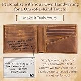 Personalized Leather Wallet for Men - Custom Wallets Engraved with Photo and Name - Genuine Brown Leather Slim Men's Bifold Design with ID Window - Customizable Gifts for Husband, Dad & Boyfriend