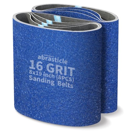 8 Packs 8 x 19 inch 16 Grit Blue Zirconia Cloth Floor Sanding Belts Ideal for sanding commercial and residential flooring