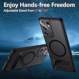 TIANNIUKE Magnetic Case for Samsung Galaxy S21 Ultra,Compatible with MagSafe,Adjustable Kickstand,Translucent Matte Anti-Fingerprint,Shockproof Protective Phone Case