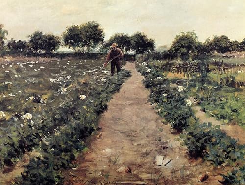 EAGBJTPTM Classic Art Picture Photo Canvas Image the Potato Patch by William Merritt Famous Painting for Home Decor 60x90cm