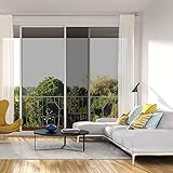 WPCTEV One Way Mirror Window Film Daytime Privacy Heat Control Film Solar Film Non-Adhesive Window Tint for Home and Office Black Silver 6 Mil 35.4 Inch x 13.1 Feet