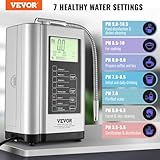 VEVOR Water Ionizer, Alkaline Water Ionizer Machine, pH 3.5-10.5 Alkaline Acidic Hydrogen Water Purifier, 7 Water Settings Home Filtration System, Up to -650mV ORP, 8000L Per Filter, Auto-Cleaning