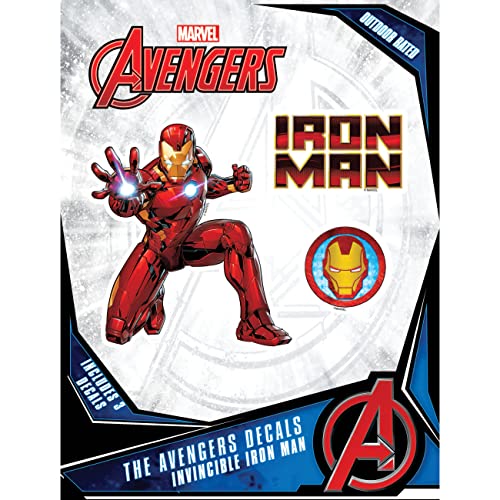Marvel Iron Man Vinyl Decals - Set of 3 Outdoor Rated Stickers for Car, Laptop, Computer, Water Bottle - Marvel Stickers for Kids and Adults Logo