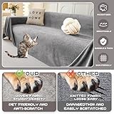 MYSKY HOME Couch Cover Sofa Covers for 3 Cushion Couch, Dog Couch Cover Protector for Sectional Sofa Covers, Non Slip Couch Protector Water Resistant Sofa Towel for Pet Cat Dog, 91" x 134", Grey