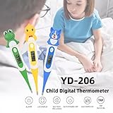 Pepultech Digital Thermometer for Adults & Kids, Cartoon Design Oral Thermometer for Babies, Accurate Body Temperature Reading in 60 Seconds,with Fever Alert Sound Feature - 3 Pack