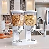 Retail Blade Dual Food Dispenser - Dry Food Dispenser Perfect As A Candy, Nuts, Rice, Granola, Cereal & more Dispenser. Dispenses 1 Ounce Per Twist! Stores Food, and Keeps Your Food fresh (White)