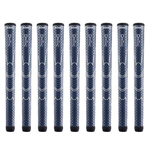 Winn Dri-Tac Oversize +1/8" Navy Blue - 9 Piece Golf Grip Bundle