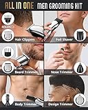 Ufree Beard Trimmer for Men, Waterproof Electric Razor for Nose, Body, Face and Mustache, Cordless Hair Clippers Shavers for Men Grooming Kit, Gifts for Men Husband Father