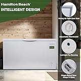 14 cu ft Chest Freezer - White, Large Storage for Families, Space-Saving Flat Back, Front Drain, Garage Ready - By Hamilton Beach