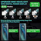 Cuytgsg 2025 New 3 LED Bicycle Light-Super Bright Bike Headlight with LCD for Night Riding,360°Rotatable Bike Light-10 Modes,Runtime 30+ hrs, Waterproof IPX6 Rechargeable Bike Light,with Taillight