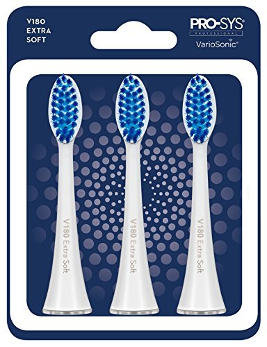 PRO-SYS® White VarioSonic® Electric Toothbrush Replacement Heads (V180 Extra Soft), Burst Brush Head, Pack of 3