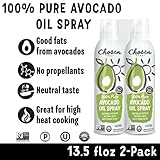 Chosen Foods 100% Pure Avocado Oil Spray, Keto and Paleo Diet Friendly, Kosher Cooking Spray for Baking, High-Heat Cooking and Frying (13.5 oz, 2 Pack)