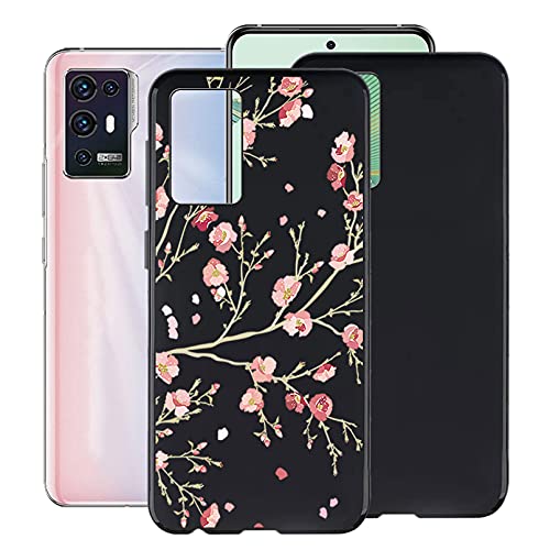 HHUAN Phone Case for ZTE Axon 30 Pro 5G (6.67 inch), Slim Black Shock Absorption Soft Silicone TPU Cover Case [Non-Slip and Highly Protective] for ZTE Axon 30 Pro 5G - 2 Piece