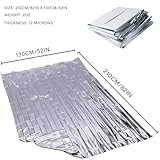 MIXIAO Emergency Foil Blanket (Pack of 50), Survival Thermal Mylar Blankets Individually Packaged Perfect for Outdoors, Hiking, Survival, Marathons or First Aid