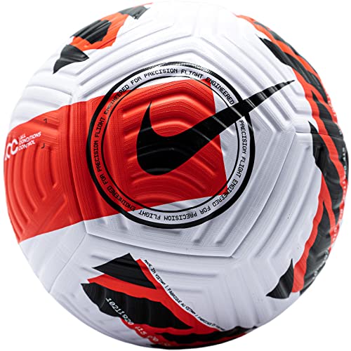 Nike DC1496-100 Unisex Football Ball Flight, White/Bright Crimson/Black, 5