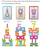 JYJ Wooden Stacking Building Blocks for 3+ Years Old Kids 1-10 Number Game Balance Competition Toy, Gift for Boys Girls