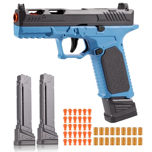 Toy Gun, Soft Bullet Pistol Toy, Toy Foam Blaster with 40 Soft Bullets, Shell Ejecting Toy Gun, Shooting Game Educational Toys for Boys & Girls Age 8+ (Blue)