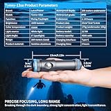 LetonPower Tynny-13se Dive Light 2200 Lumens Compact Underwater Flashlight, 6 Modes Dive Torch, Snorkeling Light with Rechargeable Battery and Type-C Charging for Scuba Diving Flashlight (Gray)